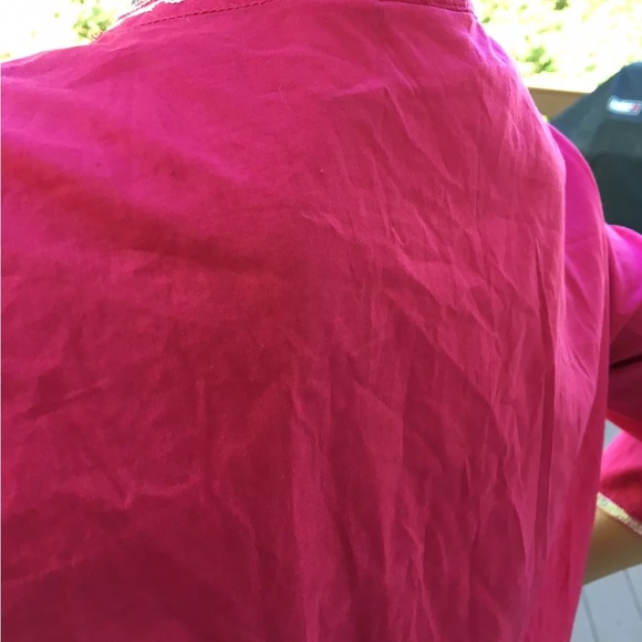 Chico's Silver Embroidered Pink Tunic 100% Cotton Made in India Size 1 = 8 - Picture 6 of 11